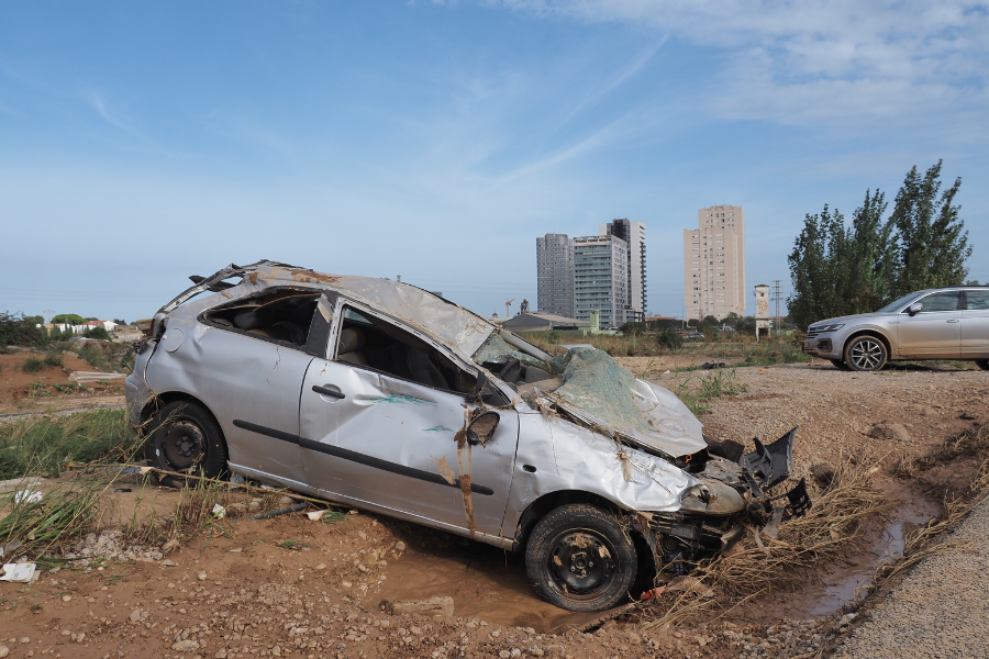 coche inundado